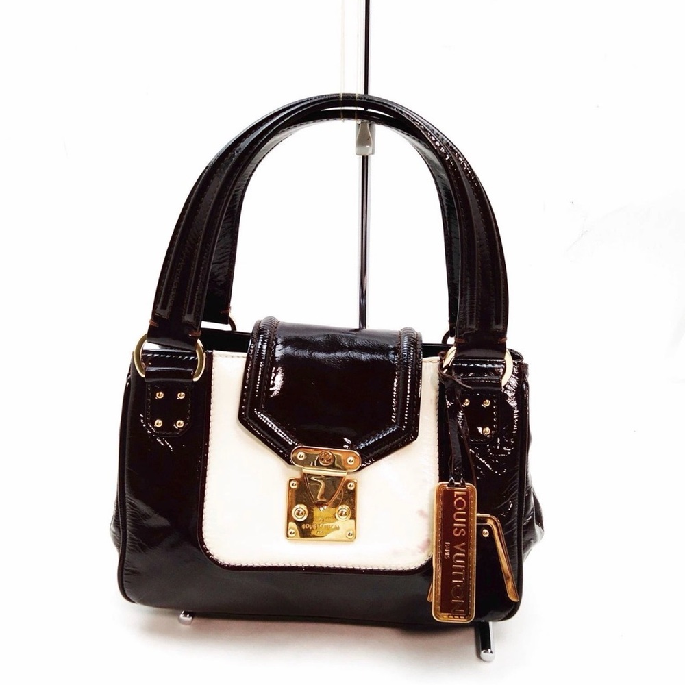 Extremely rare Louis Vuitton bicolor patent leather handbag